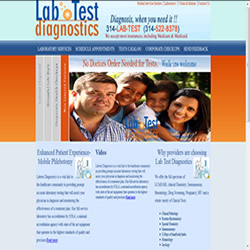 webna website design labtest diagnostics 